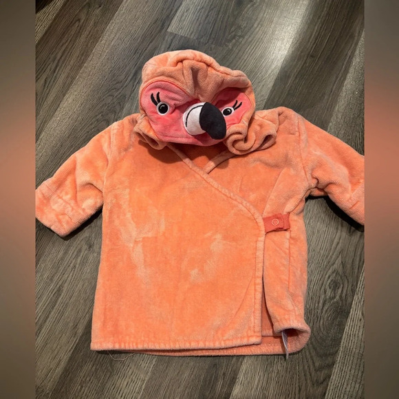 Pottery Barn Kids Cozy coral Hooded Towel terry cloth baby robe cute sweet - Picture 5 of 7